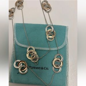 Tiffany & Co 1837 Interlocking Rose Gold & Sterling Silver Circles